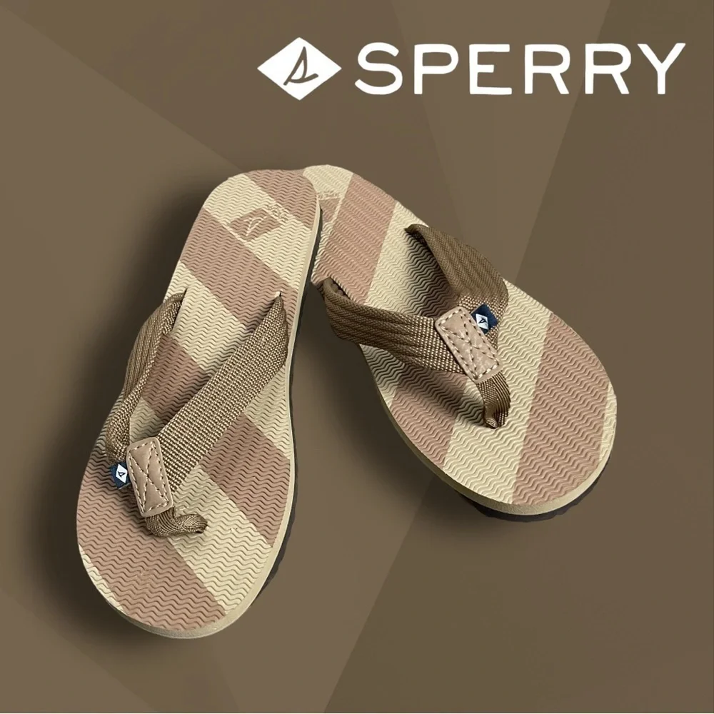 SPERRY Youth Calypso Sandals Size 4M Brown and Tan Like New!